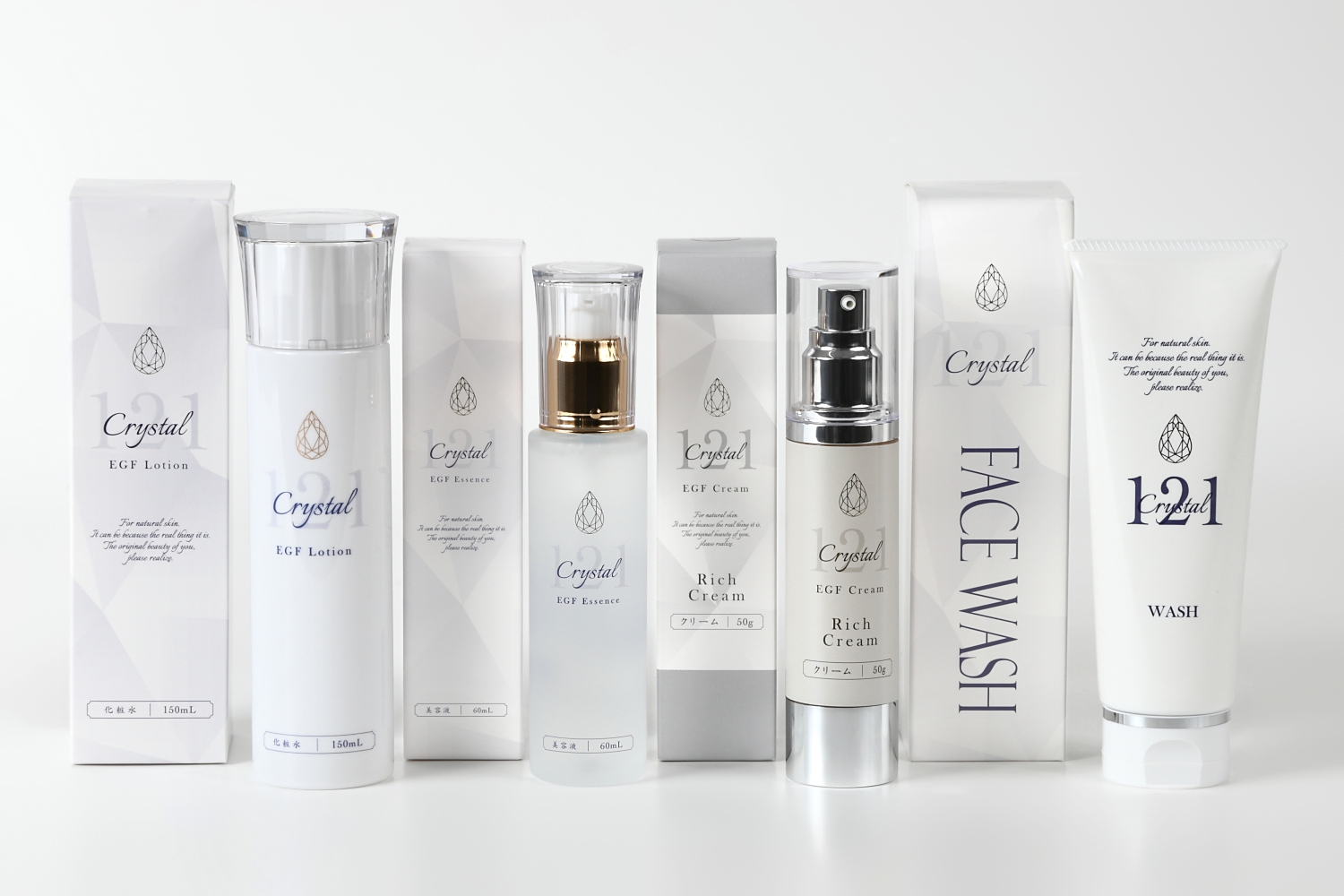 Crystal 121 シリーズの外箱とボトル